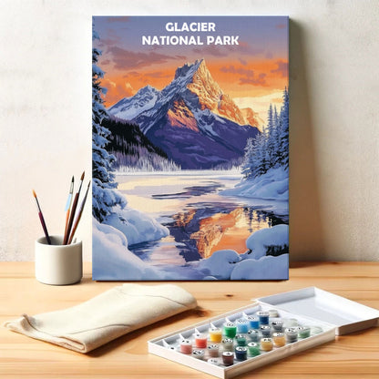 Glacier National Park Winter | Paint by Numbers Kit