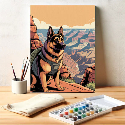 Grand Canyon National Park - German Shepherd | Paint by Numbers Kit