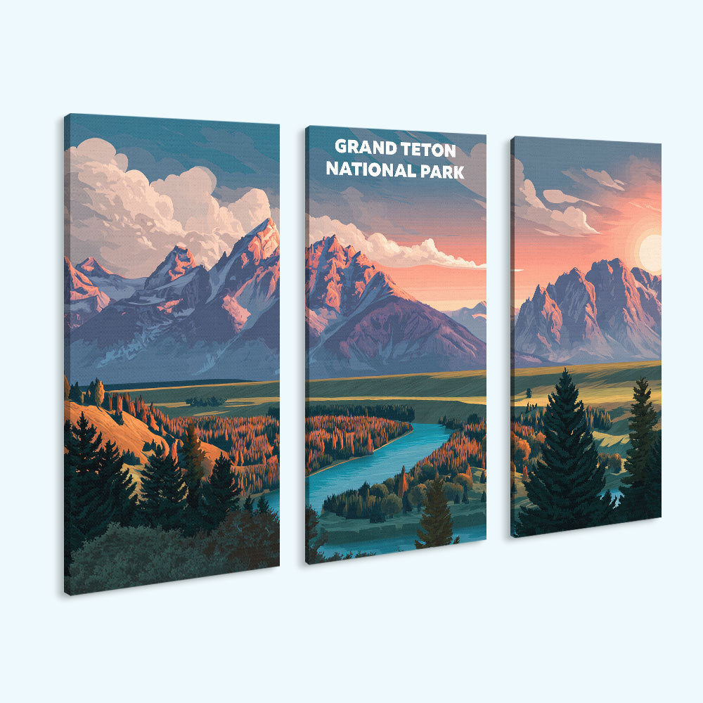 Grand Teton National Park | 3 Panel Paint by Numbers Kit