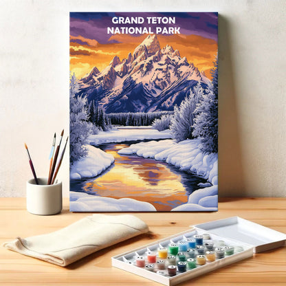 Grand Teton National Park Winter | Paint by Numbers Kit