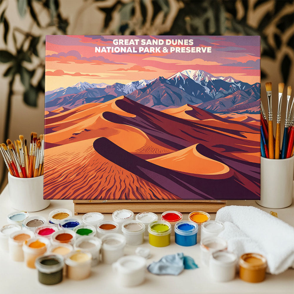 Great Sand Dunes National Park - Landscape | Paint by Numbers Kit