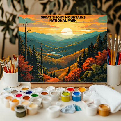 Great Smoky Mountains National Park - Landscape | Paint by Numbers Kit
