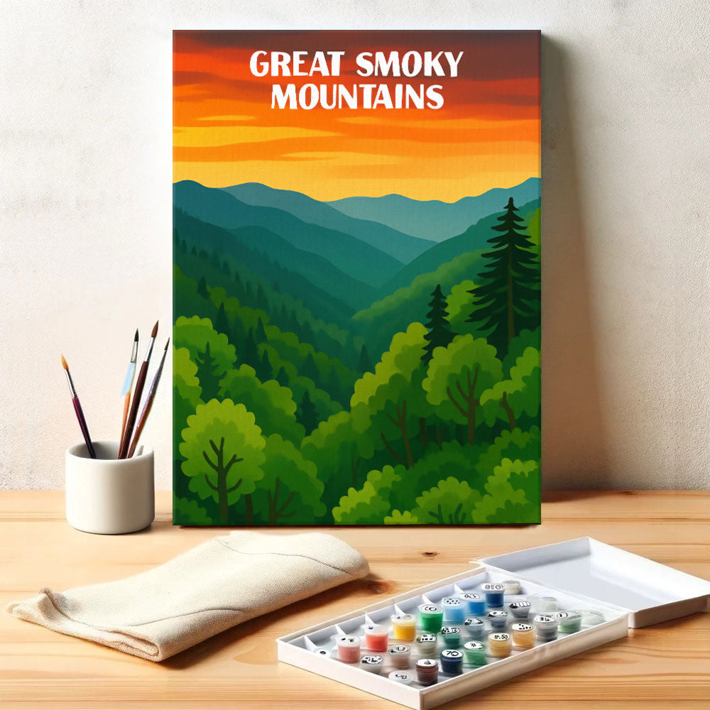Great Smoky Mountains National Park Beginner | Paint by Numbers Kit