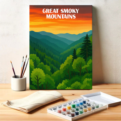 Great Smoky Mountains National Park Beginner | Paint by Numbers Kit