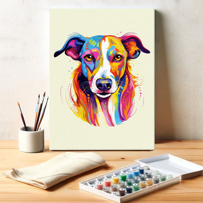 Greyhound - Colorful Dog | Paint by Numbers Kit