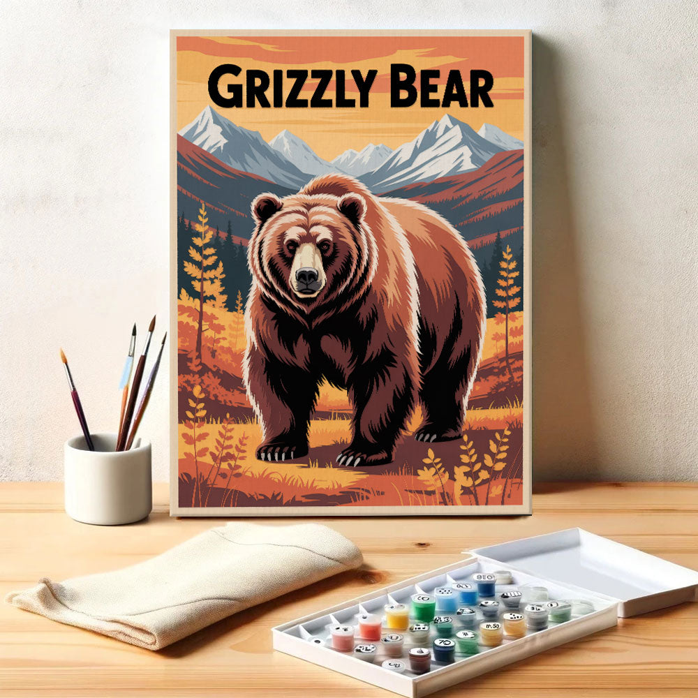 Grizzly Bear - National Park Wildlife | Paint by Numbers Kit