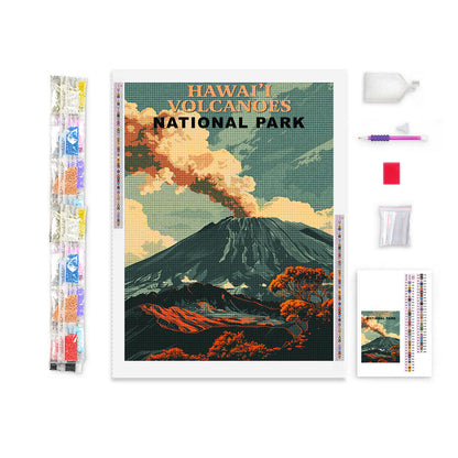 Hawai'i Volcanoes National Park Diamond Painting (Vintage Edition)
