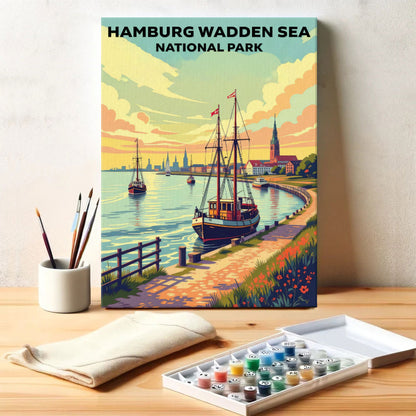 Hamburg Wadden Sea - German National Park | Paint by Numbers Kit