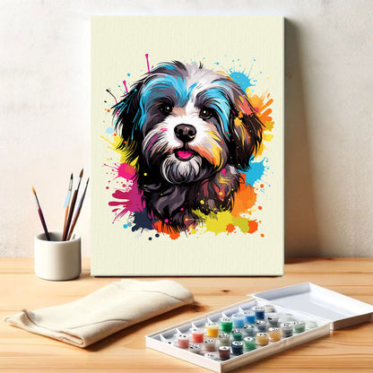 Havanese - Colorful Dog | Paint by Numbers Kit