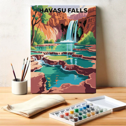 Havasu Falls - U.S. Waterfalls | Paint by Numbers Kit