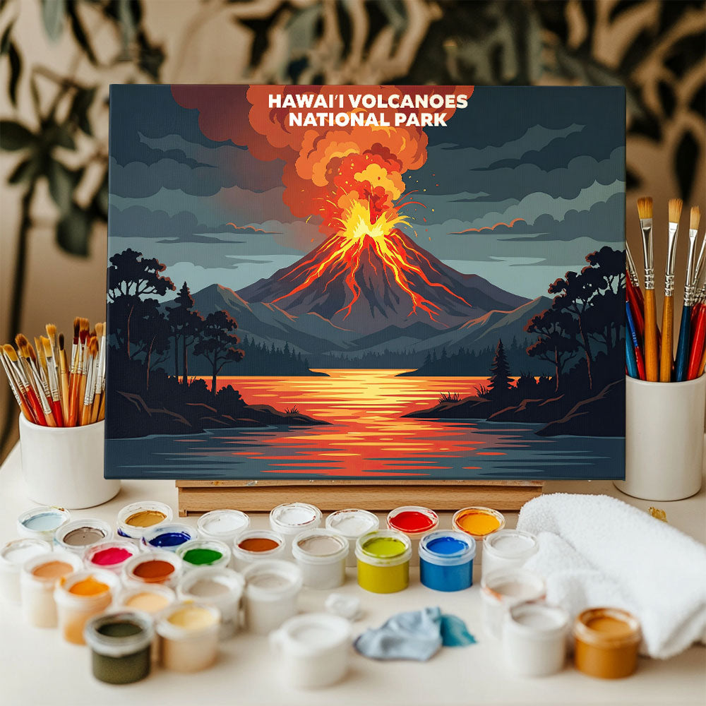 Hawai'i Volcanoes Park - Landscape | Paint by Numbers Kit