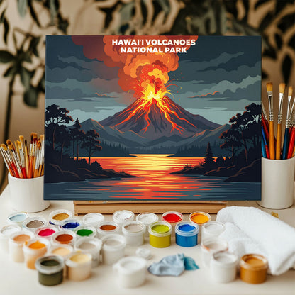 Hawai'i Volcanoes Park - Landscape | Paint by Numbers Kit