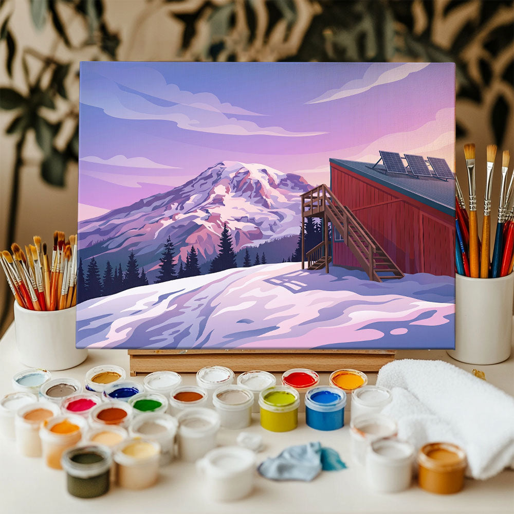 High Hut - Mount Rainier | Paint by Numbers Kit