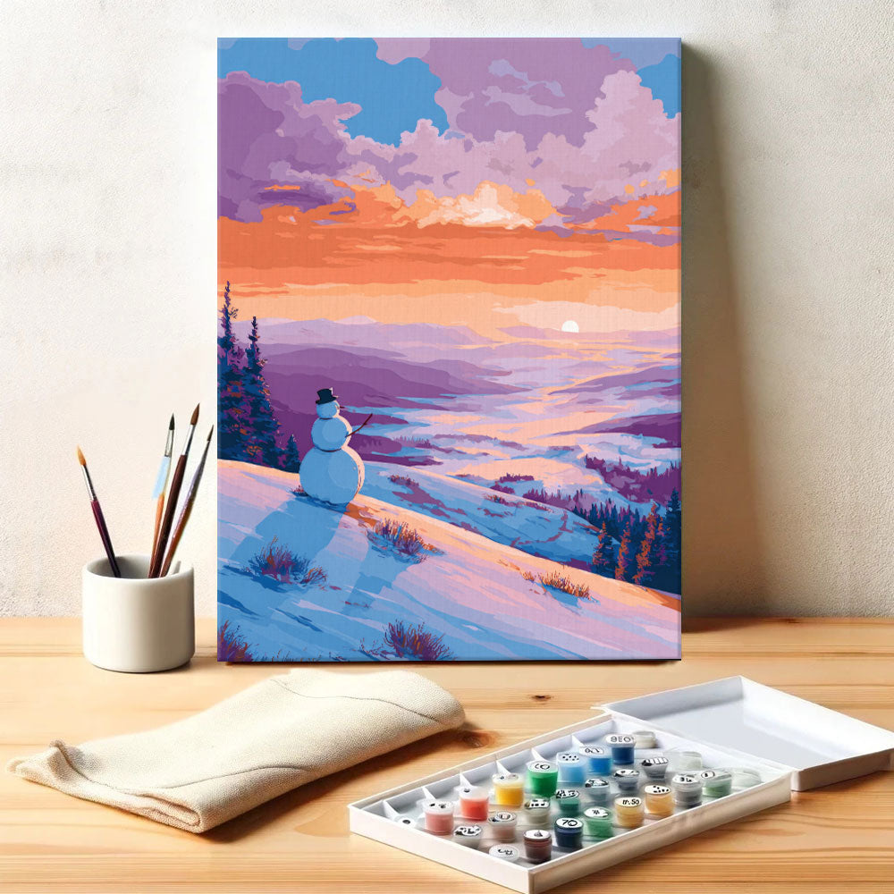 Hillside Snowman | Paint by Numbers Kit