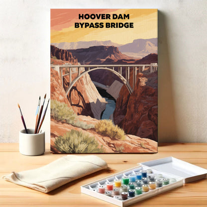Hoover Dam Bypass Bridge, USA | Paint by Numbers Kit