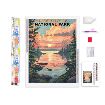 Isle Royale National Park Diamond Painting (Vintage Edition)