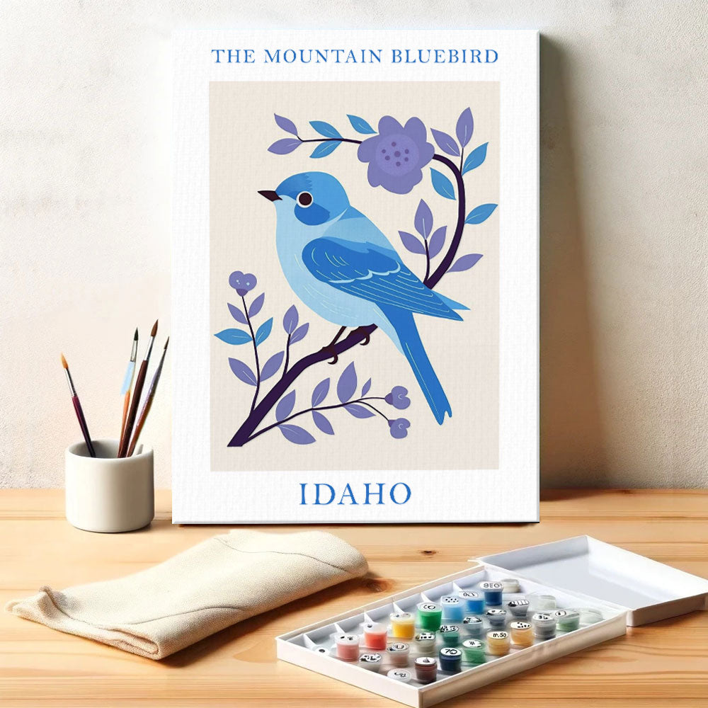 Idaho State Bird Mountain Bluebird | Paint by Numbers Kit