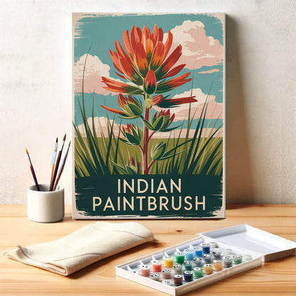 Indian Paintbrush – US-Wildblumen | Malen nach Zahlen-Set