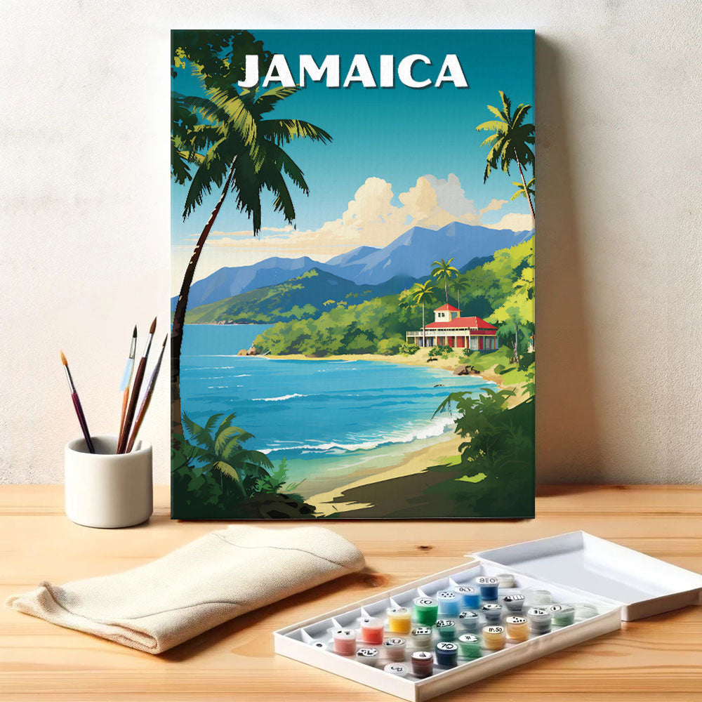 Jamaica Travel Poster | Paint by Numbers Kit