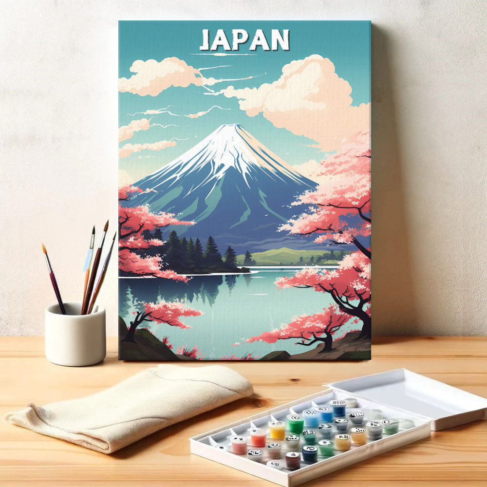 Japan Reiseposter | Malen nach Zahlen Set