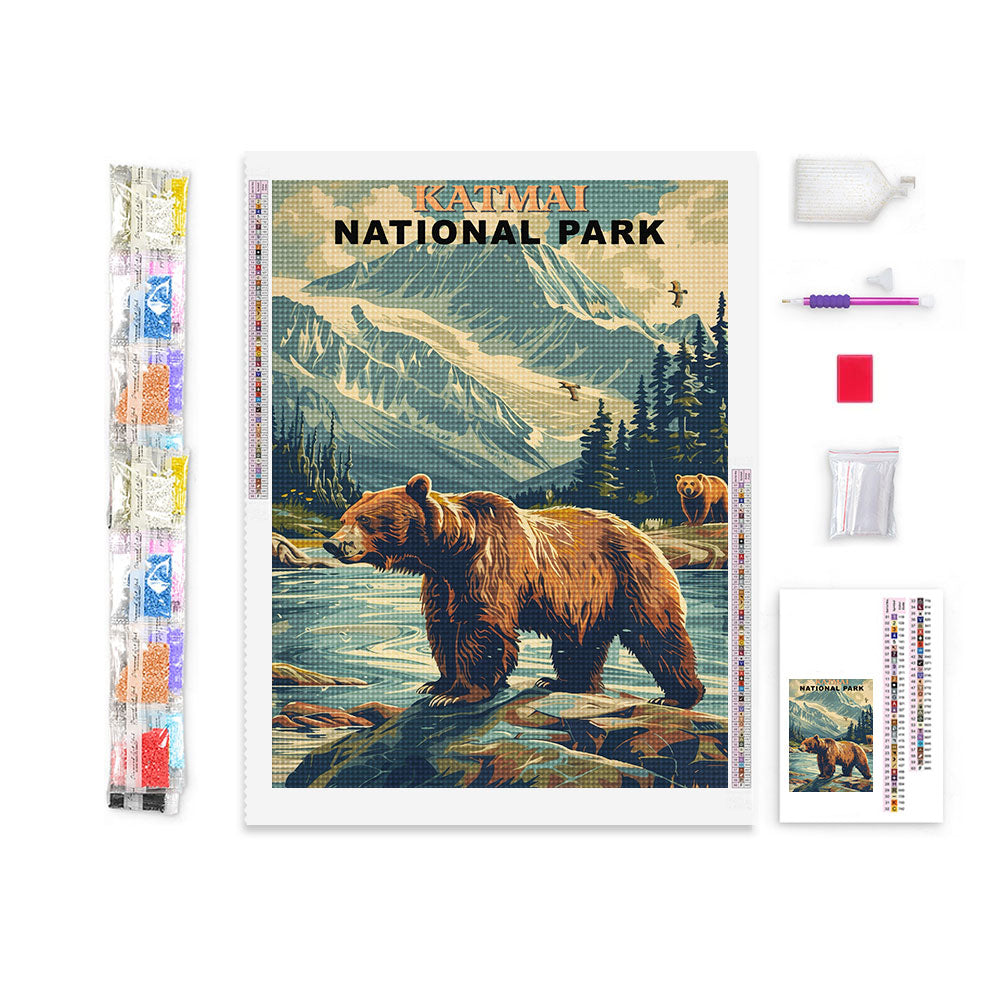 Katmai National Park Diamond Painting (Vintage Edition)