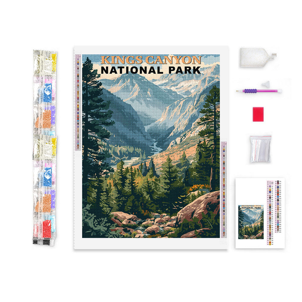 Kings Canyon National Park Diamond Painting (Vintage Edition)