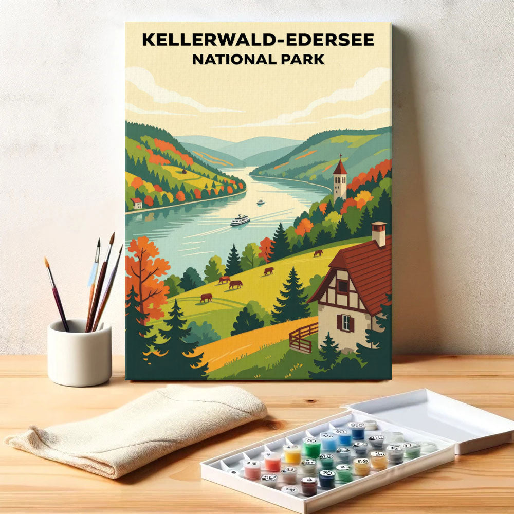 Kellerwald-Edersee - German National Park | Paint by Numbers Kit