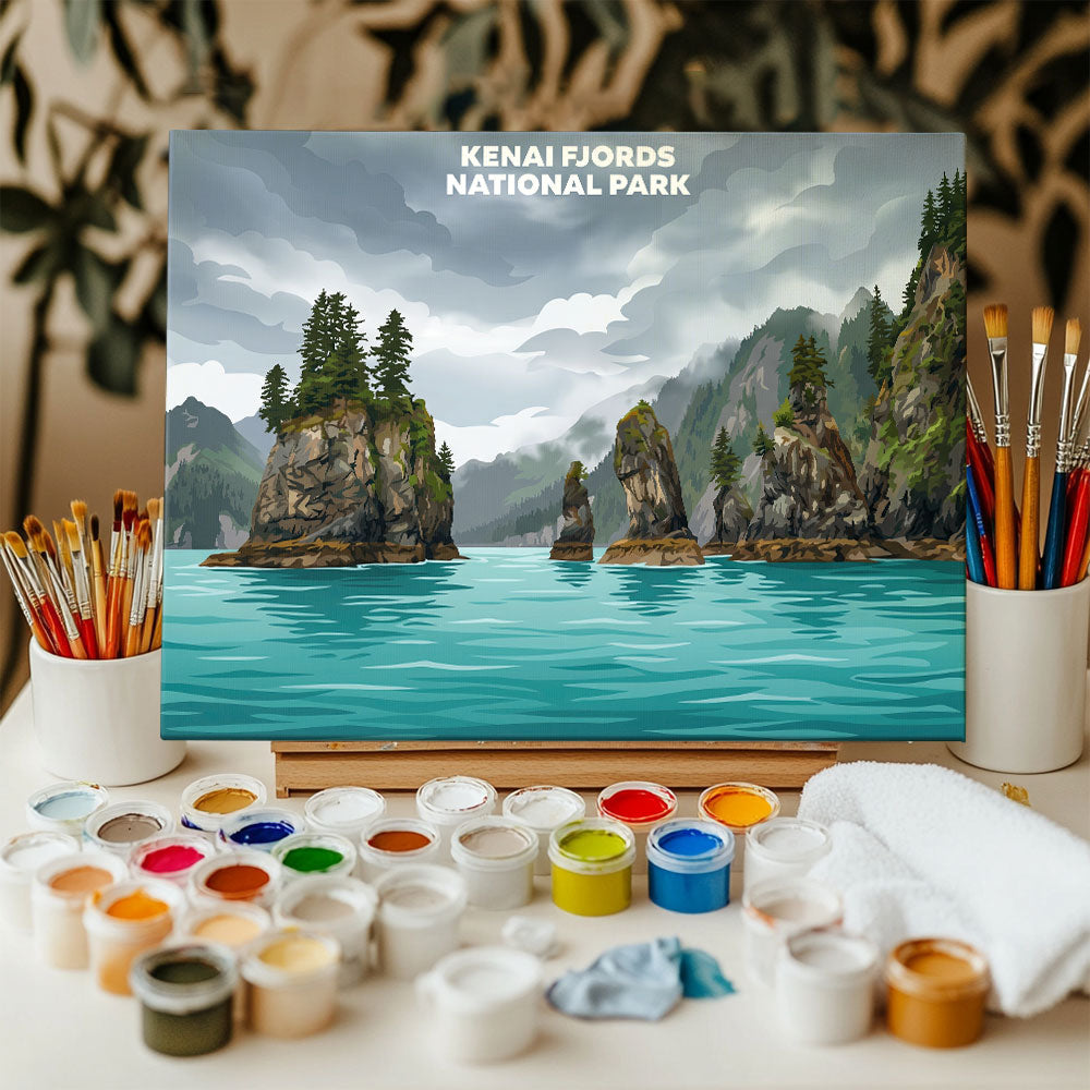 Kenai Fjords National Park - Landscape | Paint by Numbers Kit