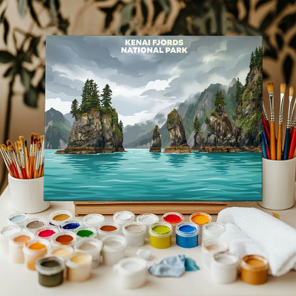 Kenai Fjords National Park - Landscape | Paint by Numbers Kit