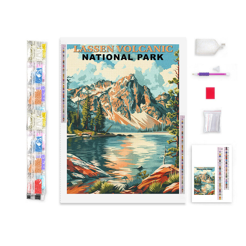 Lassen Volcanic National Park Diamond Painting (Vintage Edition)