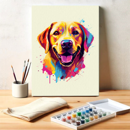 Labrador Retriever - Colorful Dog | Paint by Numbers Kit