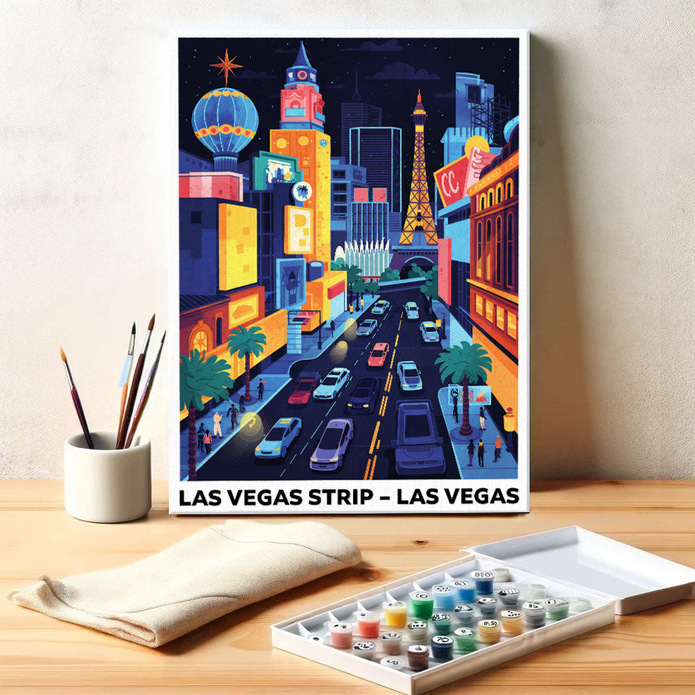 Las Vegas Strip, Las Vegas | US Landmark | Paint by Numbers Kit