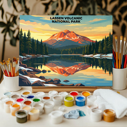 Lassen Volcanic National Park - Landscape | Paint by Numbers Kit