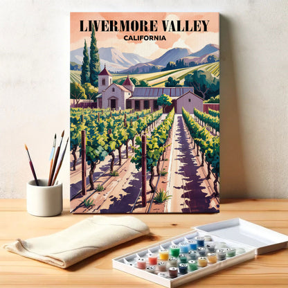 Weingüter im Livermore Valley, Kalifornien | Malen nach Zahlen-Set