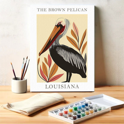 Louisiana State Bird Brown Pelican | Paint by Numbers Kit