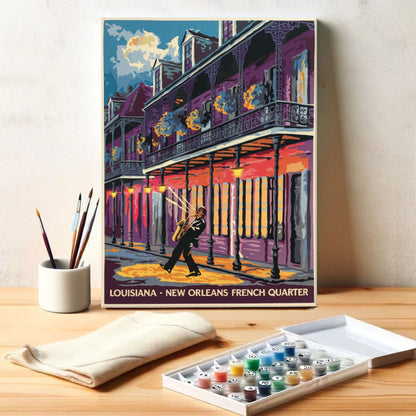 Louisiana - New Orleans French Quarter | Paint by Numbers Kit