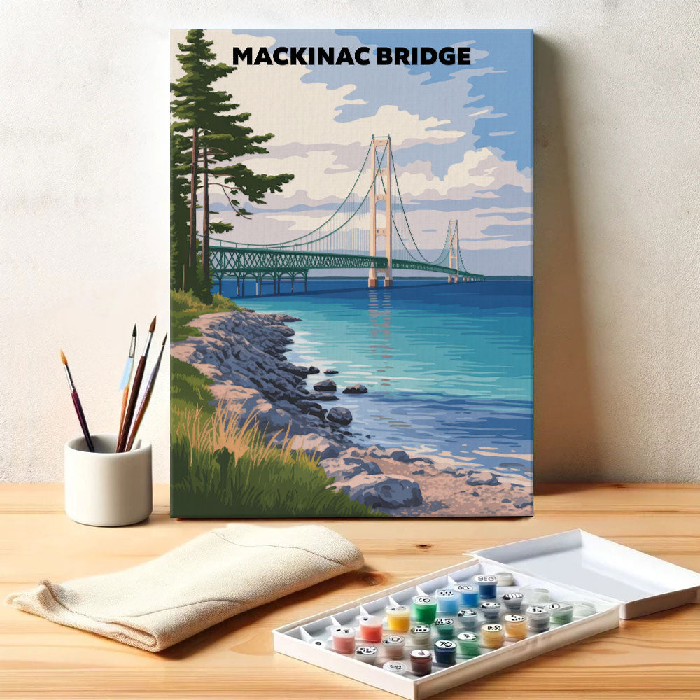 Mackinac Bridge, USA | Paint by Numbers Kit