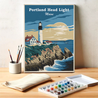 Maine – Portland Head Light | Malen nach Zahlen Set