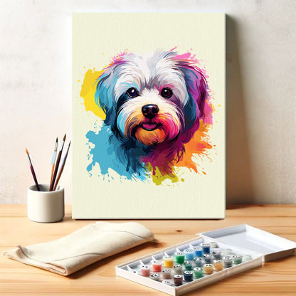 Maltese - Colorful Dog | Paint by Numbers Kit