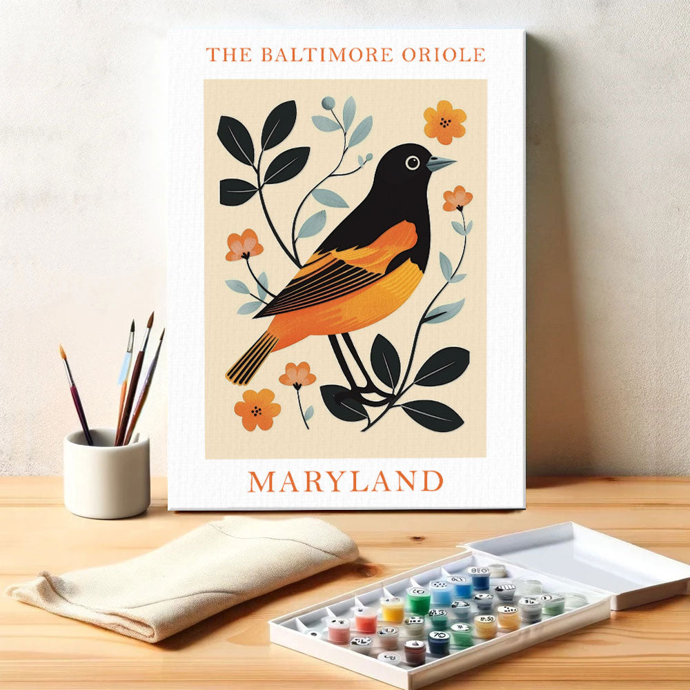 Maryland State Bird Baltimore Oriole | Paint by Numbers Kit