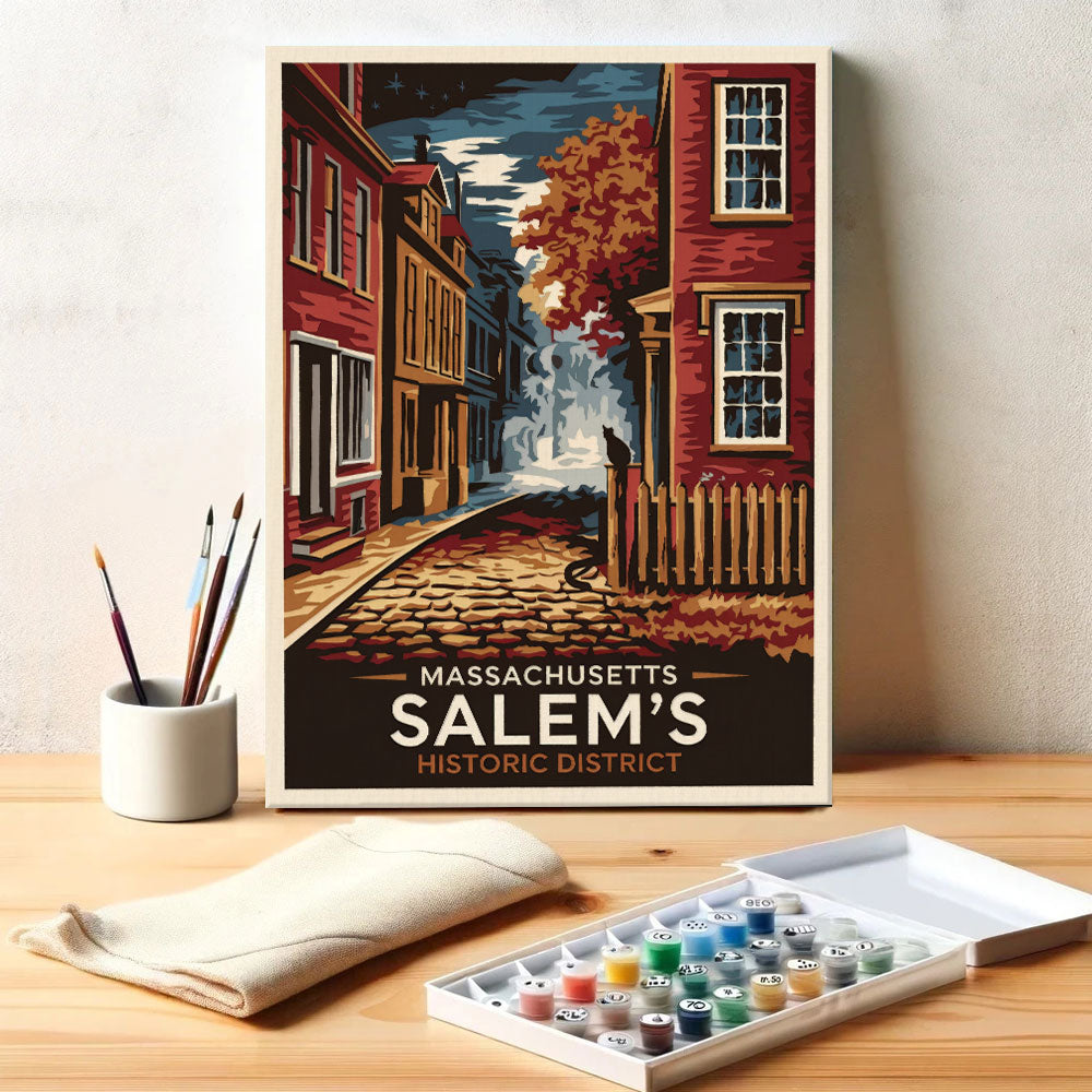 Massachusetts – Salems historisches Viertel | Malen nach Zahlen-Set