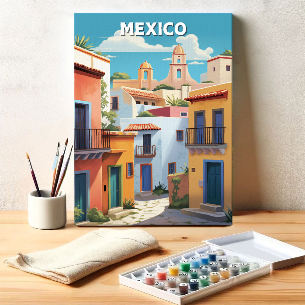 Mexico Travel Poster | Paint by Numbers Kit