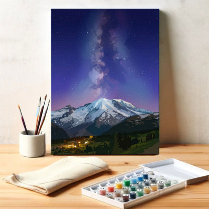 Milky Way over Mount Rainier | Paint by Numbers Kit