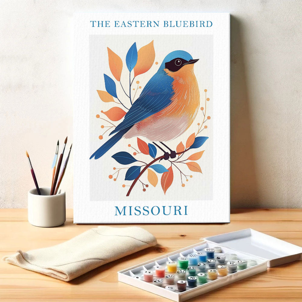 Missouri State Bird Eastern Bluebird | Paint by Numbers Kit