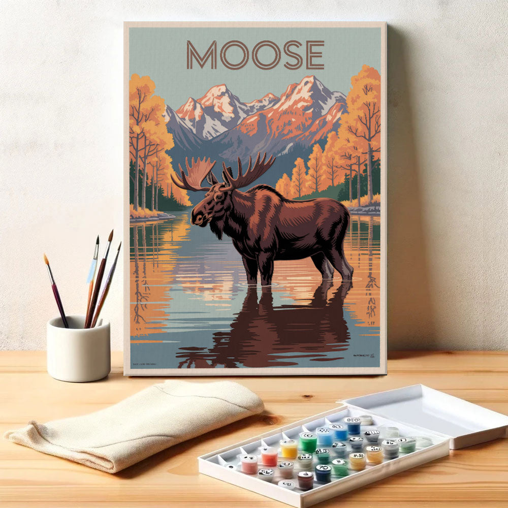Moose - National Park Wildlife | Paint by Numbers Kit