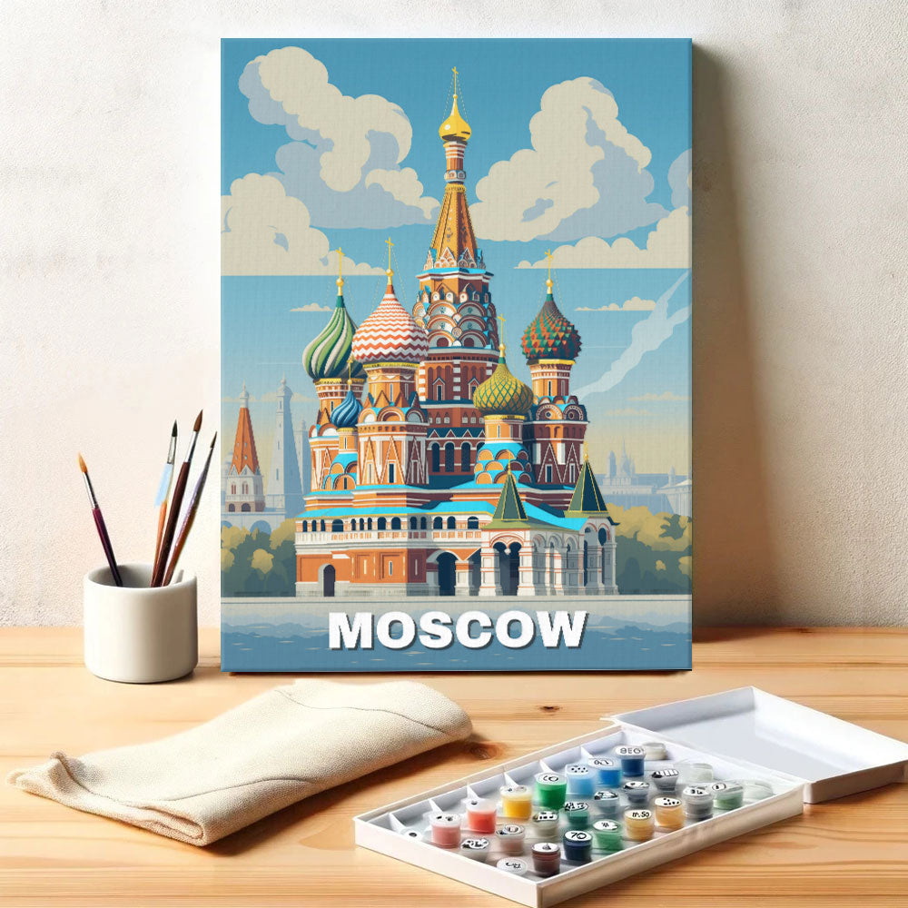 Moscow Travel Poster | Paint by Numbers Kit