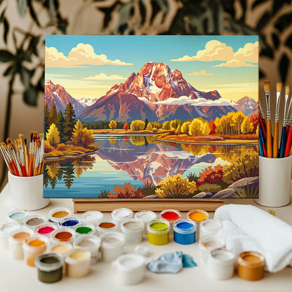 Mount Moran - Grand Teton | Paint by Numbers Kit