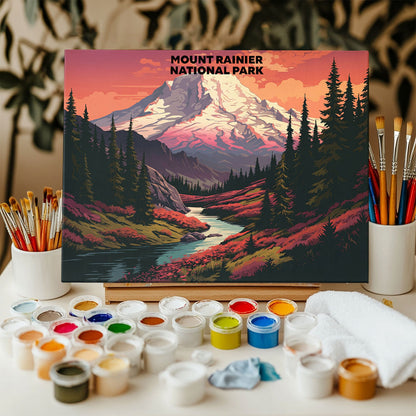 Mount Rainier Park - Landscape | Paint by Numbers Kit