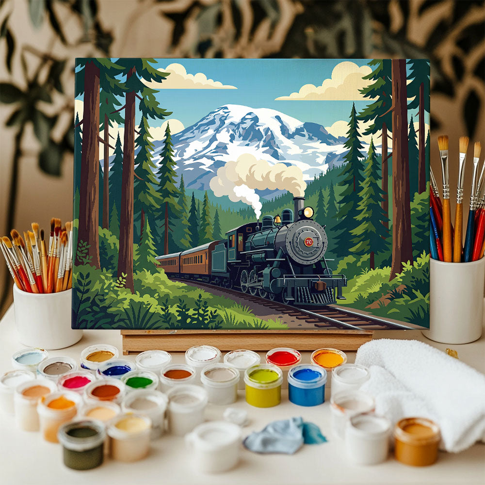Mount Rainier Scenic Railroad | Paint by Numbers Kit