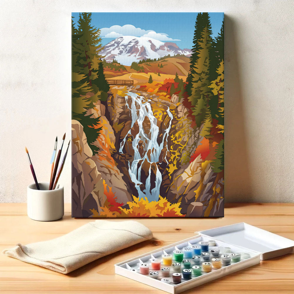 Myrtle Falls - Mount Rainier | Paint by Numbers Kit
